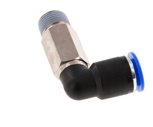 12mm x R3/8'' 90 graden L-verbinding Messing/PA 66 Insteekfitting Buitendraad Lange Huls Draaibaar NBR