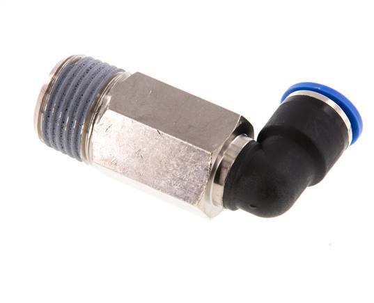 10mm x R1/2'' 90 graden L-verbinding Messing/PA 66 Insteekfitting Buitendraad Lange Huls Draaibaar NBR