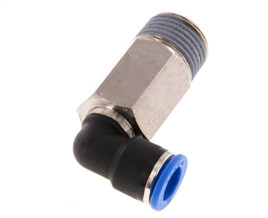 10mm x R1/2'' 90 graden L-verbinding Messing/PA 66 Insteekfitting Buitendraad Lange Huls Draaibaar NBR