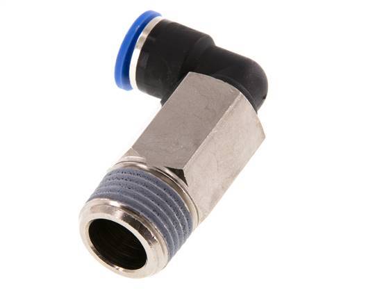 10mm x R1/2'' 90 graden L-verbinding Messing/PA 66 Insteekfitting Buitendraad Lange Huls Draaibaar NBR