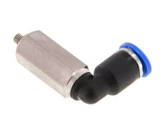 3mm x M 3 90deg Elbow Push-in Fitting with Male Threads Brass/PA 66 NBR Long Sleeve Rotatable [2 Pieces]