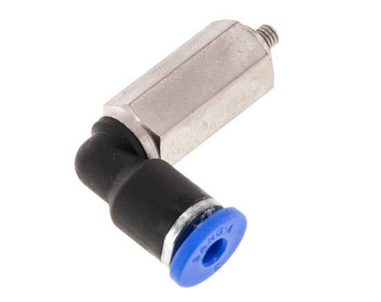 3mm x M 3 90 graden L-verbinding Messing/PA 66 Insteekfitting Buitendraad Lange Huls Draaibaar NBR [2 Stuks]