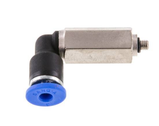 3mm x M 3 90 graden L-verbinding Messing/PA 66 Insteekfitting Buitendraad Lange Huls Draaibaar NBR [2 Stuks]