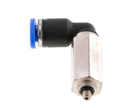 3mm x M 3 90 graden L-verbinding Messing/PA 66 Insteekfitting Buitendraad Lange Huls Draaibaar NBR [2 Stuks]