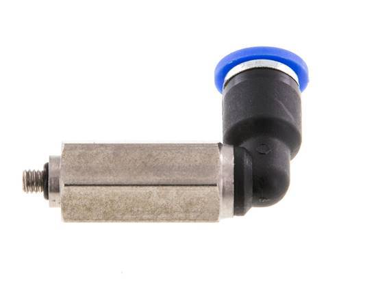 4mm x M 3 90deg Elbow Push-in Fitting with Male Threads Brass/PA 66 NBR Long Sleeve Rotatable [2 Pieces]