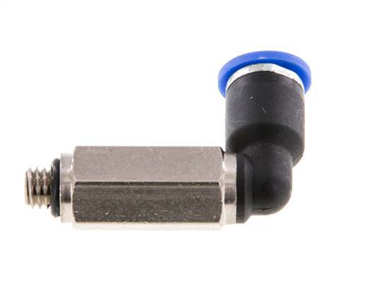 3mm x M 5 90deg Elbow Push-in Fitting with Male Threads Brass/PA 66 NBR Long Sleeve Rotatable [2 Pieces]