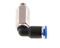 3mm x M 5 90 graden L-verbinding Messing/PA 66 Insteekfitting Buitendraad Lange Huls Draaibaar NBR [2 Stuks]