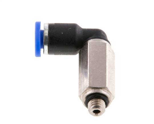3mm x M 5 90 graden L-verbinding Messing/PA 66 Insteekfitting Buitendraad Lange Huls Draaibaar NBR [2 Stuks]