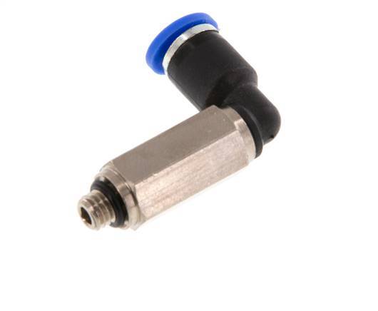 4mm x M 5 90deg Elbow Push-in Fitting with Male Threads Brass/PA 66 NBR Long Sleeve Rotatable [2 Pieces]