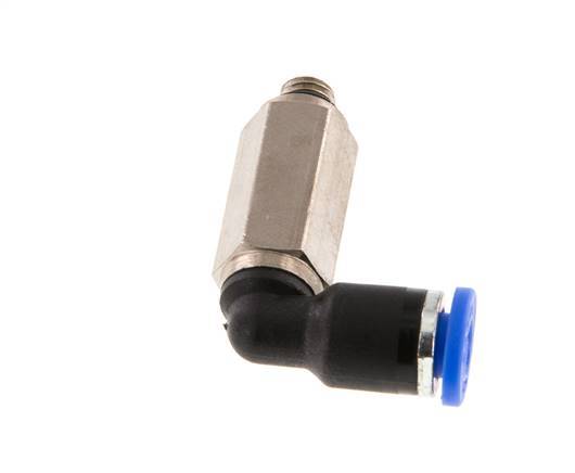 4mm x M 5 90 graden L-verbinding Messing/PA 66 Insteekfitting Buitendraad Lange Huls Draaibaar NBR [2 Stuks]