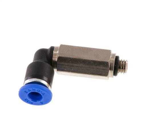 4mm x M 5 90 graden L-verbinding Messing/PA 66 Insteekfitting Buitendraad Lange Huls Draaibaar NBR [2 Stuks]