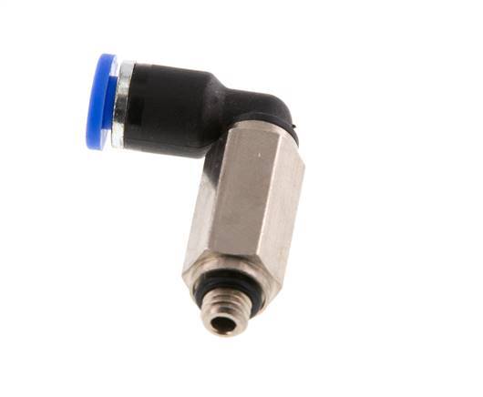 4mm x M 5 90 graden L-verbinding Messing/PA 66 Insteekfitting Buitendraad Lange Huls Draaibaar NBR [2 Stuks]