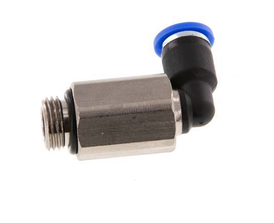 4mm x G1/8'' 90 graden L-verbinding Messing/PA 66 Insteekfitting Buitendraad Lange Huls Draaibaar NBR [2 Stuks]