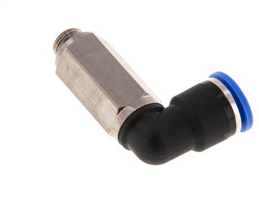 10mm x G1/8'' 90 graden L-verbinding Messing/PA 66 Insteekfitting Buitendraad Lange Huls Draaibaar NBR [2 Stuks]