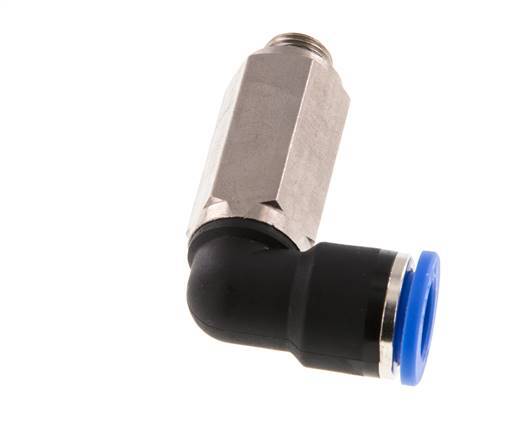 10mm x G1/8'' 90deg Elbow Push-in Fitting with Male Threads Brass/PA 66 NBR Long Sleeve Rotatable [2 Pieces]