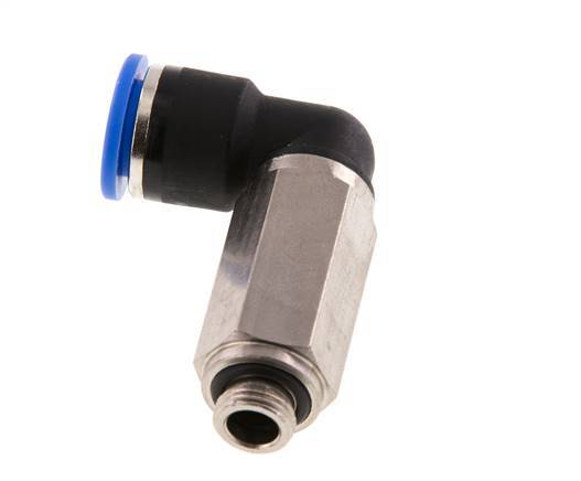 10mm x G1/8'' 90 graden L-verbinding Messing/PA 66 Insteekfitting Buitendraad Lange Huls Draaibaar NBR [2 Stuks]