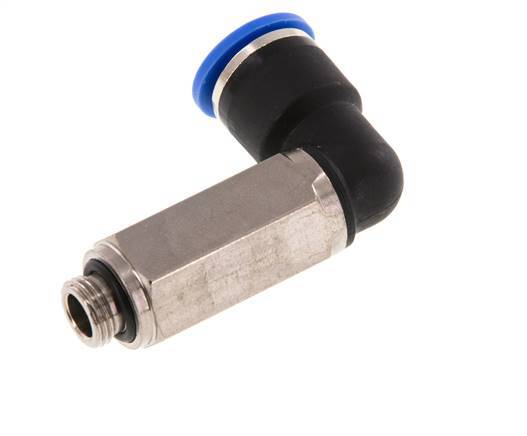 10mm x G1/8'' 90 graden L-verbinding Messing/PA 66 Insteekfitting Buitendraad Lange Huls Draaibaar NBR [2 Stuks]