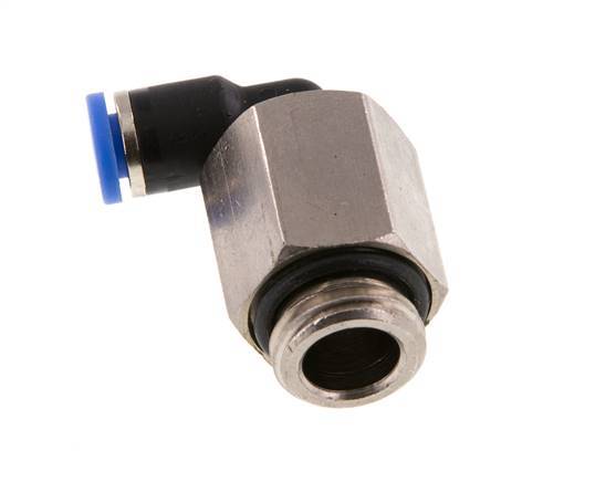 4mm x G1/4'' 90 graden L-verbinding Messing/PA 66 Insteekfitting Buitendraad Lange Huls Draaibaar NBR [2 Stuks]