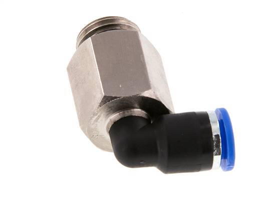 6mm x G1/4'' 90 graden L-verbinding Messing/PA 66 Insteekfitting Buitendraad Lange Huls Draaibaar NBR [2 Stuks]