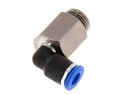 6mm x G1/4'' 90 graden L-verbinding Messing/PA 66 Insteekfitting Buitendraad Lange Huls Draaibaar NBR [2 Stuks]