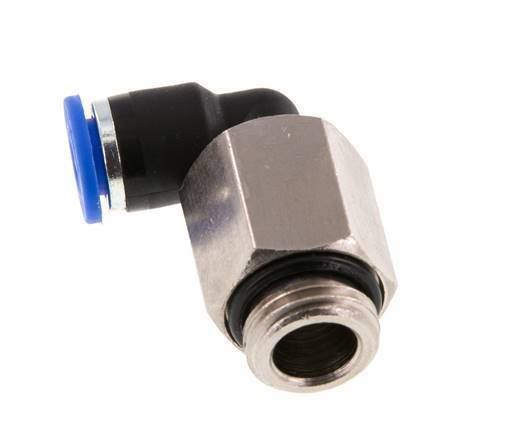 6mm x G1/4'' 90 graden L-verbinding Messing/PA 66 Insteekfitting Buitendraad Lange Huls Draaibaar NBR [2 Stuks]
