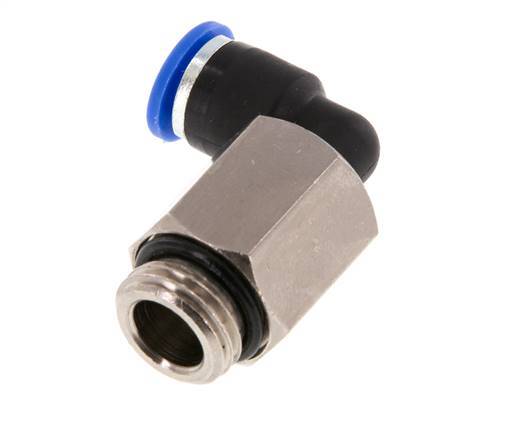 6mm x G1/4'' 90 graden L-verbinding Messing/PA 66 Insteekfitting Buitendraad Lange Huls Draaibaar NBR [2 Stuks]