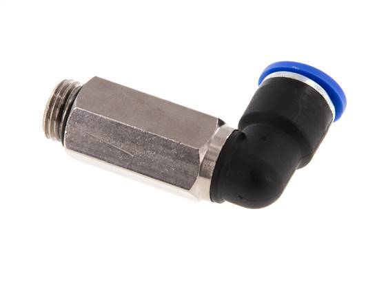 10mm x G1/4'' 90 graden L-verbinding Messing/PA 66 Insteekfitting Buitendraad Lange Huls Draaibaar NBR [2 Stuks]