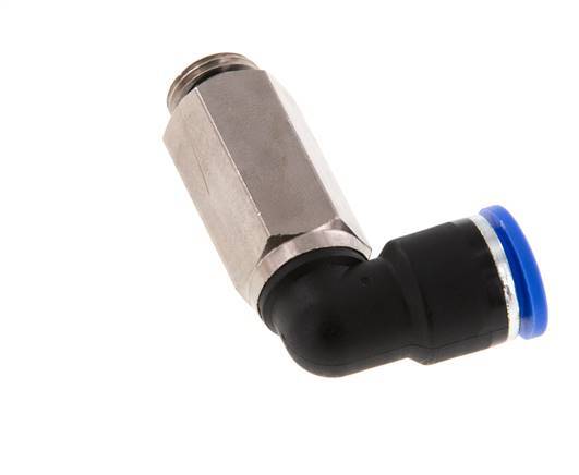 10mm x G1/4'' 90 graden L-verbinding Messing/PA 66 Insteekfitting Buitendraad Lange Huls Draaibaar NBR [2 Stuks]