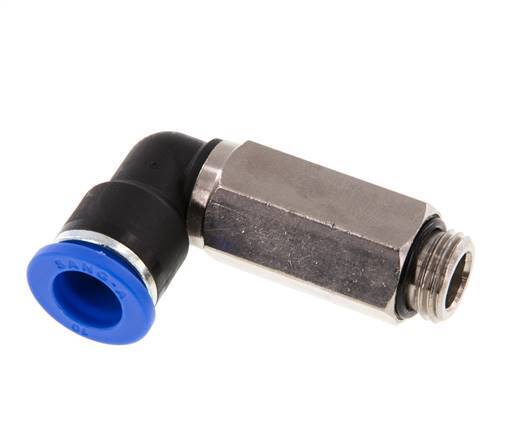 10mm x G1/4'' 90 graden L-verbinding Messing/PA 66 Insteekfitting Buitendraad Lange Huls Draaibaar NBR [2 Stuks]