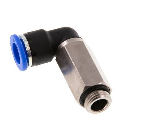 10mm x G1/4'' 90 graden L-verbinding Messing/PA 66 Insteekfitting Buitendraad Lange Huls Draaibaar NBR [2 Stuks]