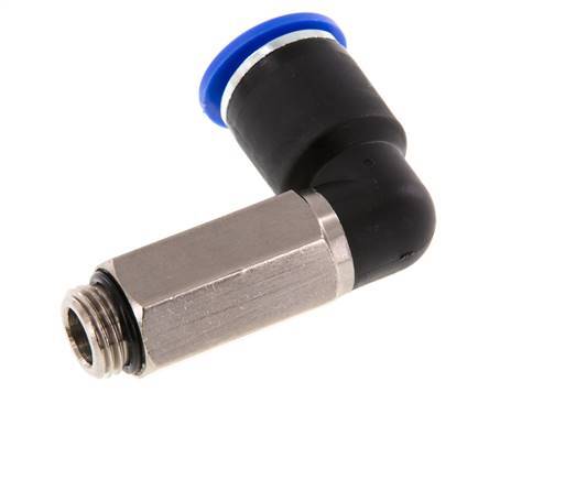 12mm x G1/4'' 90 graden L-verbinding Messing/PA 66 Insteekfitting Buitendraad Lange Huls Draaibaar NBR