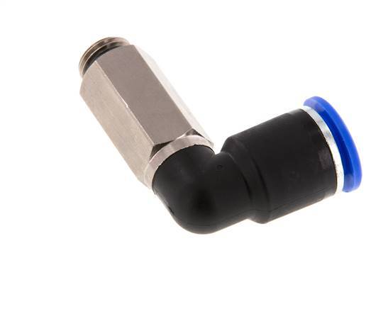 12mm x G1/4'' 90 graden L-verbinding Messing/PA 66 Insteekfitting Buitendraad Lange Huls Draaibaar NBR