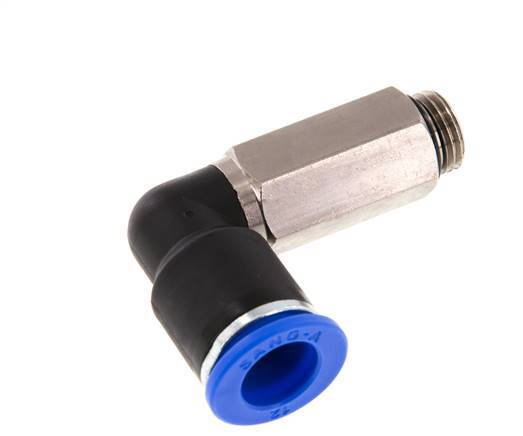12mm x G1/4'' 90 graden L-verbinding Messing/PA 66 Insteekfitting Buitendraad Lange Huls Draaibaar NBR