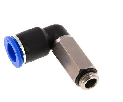 12mm x G1/4'' 90 graden L-verbinding Messing/PA 66 Insteekfitting Buitendraad Lange Huls Draaibaar NBR