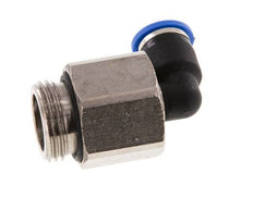 6mm x G3/8'' 90deg Elbow Push-in Fitting with Male Threads Brass/PA 66 NBR Long Sleeve Rotatable [2 Pieces]