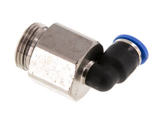 6mm x G3/8'' 90deg Elbow Push-in Fitting with Male Threads Brass/PA 66 NBR Long Sleeve Rotatable [2 Pieces]