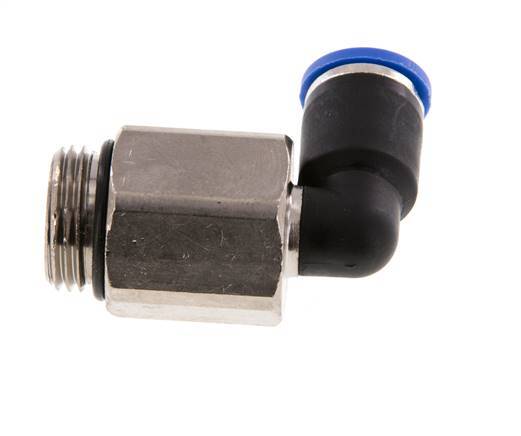 8mm x G3/8'' 90deg Elbow Push-in Fitting with Male Threads Brass/PA 66 NBR Long Sleeve Rotatable [2 Pieces]