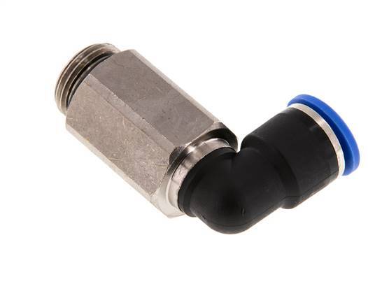 10mm x G3/8'' 90 graden L-verbinding Messing/PA 66 Insteekfitting Buitendraad Lange Huls Draaibaar NBR [2 Stuks]