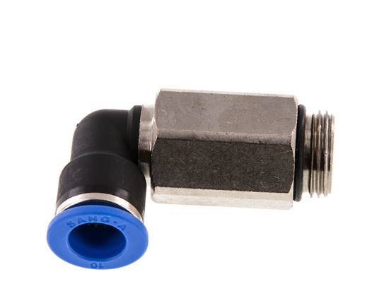 10mm x G3/8'' 90 graden L-verbinding Messing/PA 66 Insteekfitting Buitendraad Lange Huls Draaibaar NBR [2 Stuks]