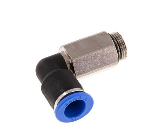 12mm x G3/8'' 90 graden L-verbinding Messing/PA 66 Insteekfitting Buitendraad Lange Huls Draaibaar NBR
