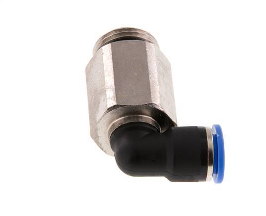 10mm x G1/2'' 90 graden L-verbinding Messing/PA 66 Insteekfitting Buitendraad Lange Huls Draaibaar NBR