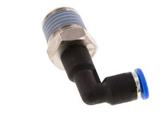4mm x R1/4'' 90deg Elbow Push-in Fitting with Male Threads Brass/PA 66 NBR Long Body Rotatable [2 Pieces]