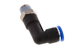 10mm x R1/4'' 90 graden L-verbinding Messing/PA 66 Insteekfitting Buitendraad Lange Behuizing Draaibaar NBR [2 Stuks]