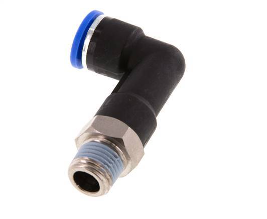 10mm x R1/4'' 90 graden L-verbinding Messing/PA 66 Insteekfitting Buitendraad Lange Behuizing Draaibaar NBR [2 Stuks]
