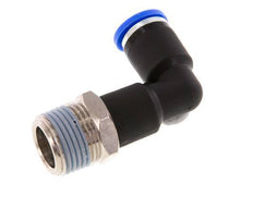 8mm x R3/8'' 90deg Elbow Push-in Fitting with Male Threads Brass/PA 66 NBR Long Body Rotatable [2 Pieces]