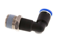 8mm x R3/8'' 90deg Elbow Push-in Fitting with Male Threads Brass/PA 66 NBR Long Body Rotatable [2 Pieces]