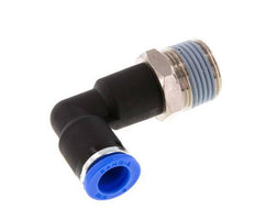 8mm x R3/8'' 90deg Elbow Push-in Fitting with Male Threads Brass/PA 66 NBR Long Body Rotatable [2 Pieces]