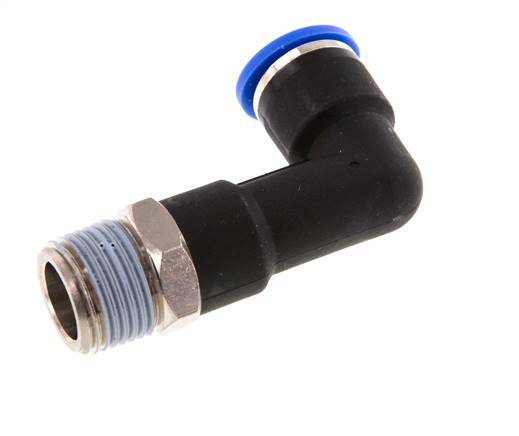 10mm x R3/8'' 90 graden L-verbinding Messing/PA 66 Insteekfitting Buitendraad Lange Behuizing Draaibaar NBR [2 Stuks]