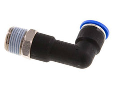 10mm x R3/8'' 90deg Elbow Push-in Fitting with Male Threads Brass/PA 66 NBR Long Body Rotatable [2 Pieces]