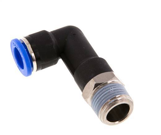 10mm x R3/8'' 90 graden L-verbinding Messing/PA 66 Insteekfitting Buitendraad Lange Behuizing Draaibaar NBR [2 Stuks]